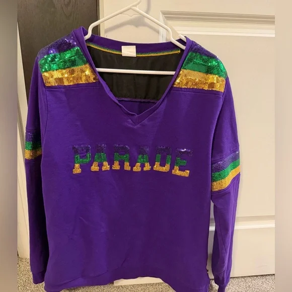 Women’s Mardi Gras sweatshirt size XXXL - Picture 1 of 3